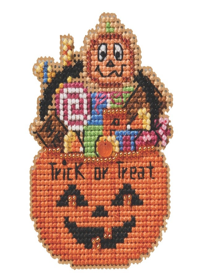 Mill Hill Candy Bucket Beaded Counted Cross Stitch Ornament Kit 2025 Autumn Harvest MH182526, Multi, 2.5 x 3.29 Inches