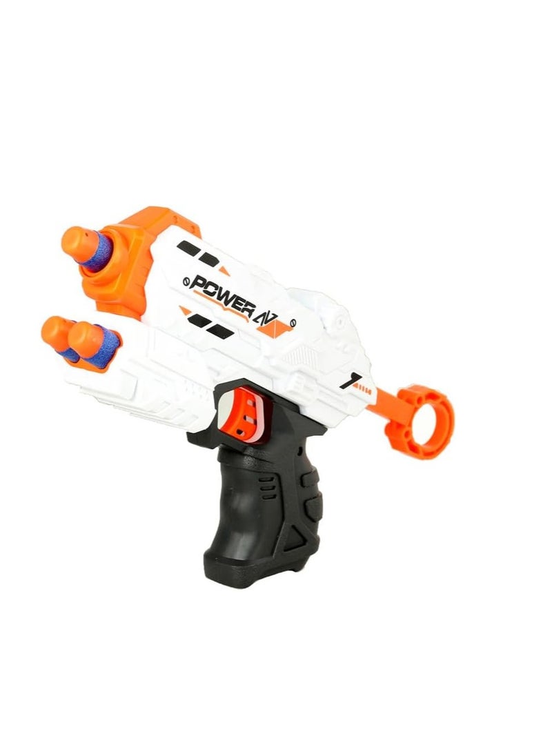 null - Children's bullet gun set + 6 soft bullets + 3 multi-colored firing cans - Image 1