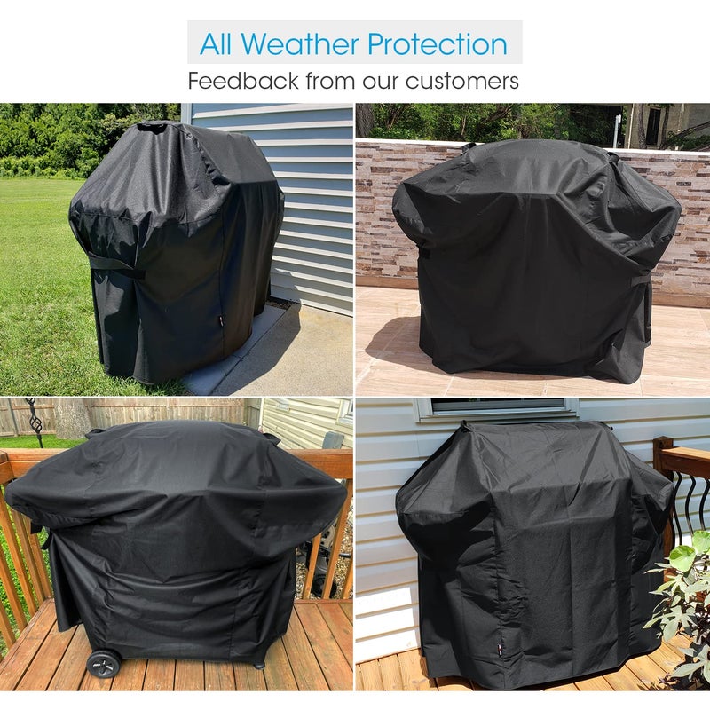 Unicook 58 Inch Grill Cover for Weber Genesis II, LX 300 Series and Genesis 300 Series Gas Grills, Heavy Duty Waterproof Fade Resistant BBQ Cover, All Weather Protection, Compared to Weber 7130 - Image 2