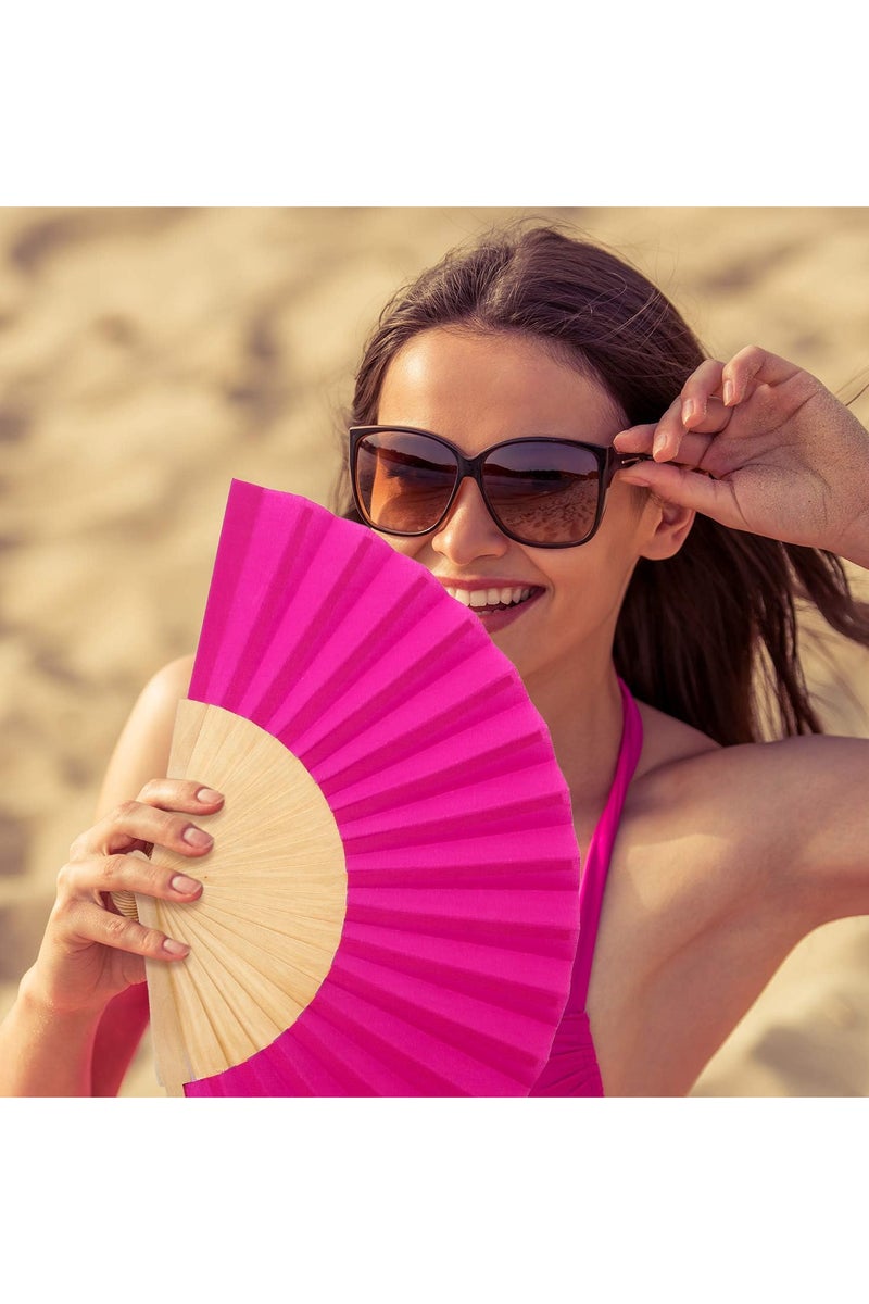 Hand Fan, Portable Folding Paper Fan, Premium Bamboo Ribs for Women and Girls for Summer Parties, Birthdays, Weddings.  - Image 1
