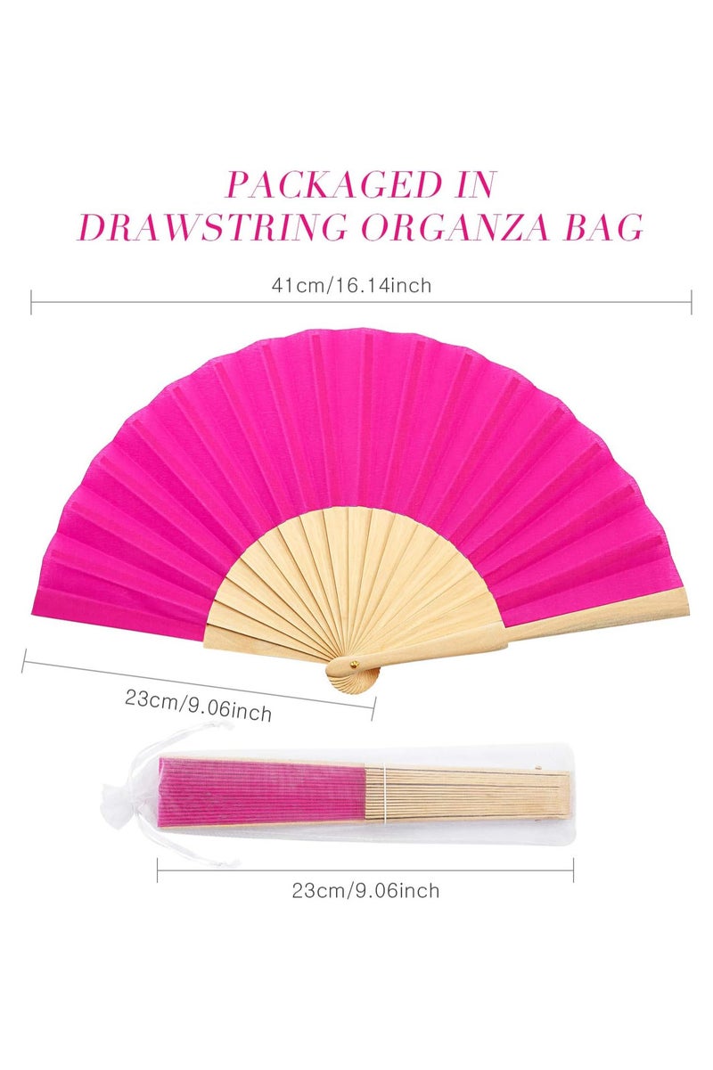 Hand Fan, Portable Folding Paper Fan, Premium Bamboo Ribs for Women and Girls for Summer Parties, Birthdays, Weddings.  - Image 2