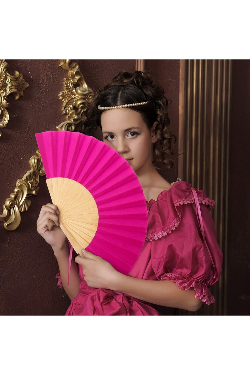 Hand Fan, Portable Folding Paper Fan, Premium Bamboo Ribs for Women and Girls for Summer Parties, Birthdays, Weddings.  - Image 3