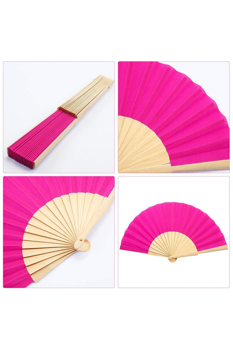 Hand Fan, Portable Folding Paper Fan, Premium Bamboo Ribs for Women and Girls for Summer Parties, Birthdays, Weddings.  - Image 4