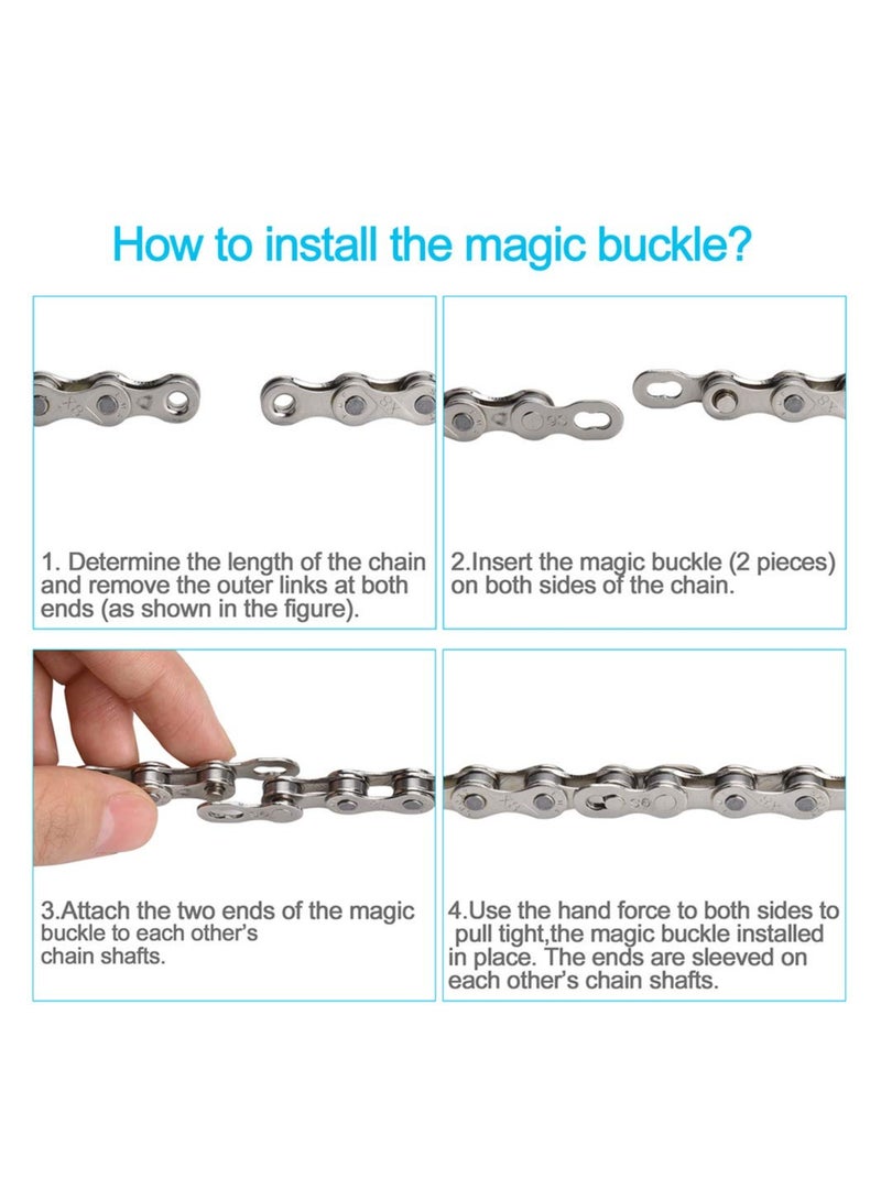 SOLARAE Bike Link Plier + Chain Breaker Splitter Tool + Chain Checker + 3 Pairs Bicycle Missing Links, Bike Link Opener Closer Plier Chain Cutter Connector, Wear Indicator Tool, Bike Chain Repair Tool - Image 4