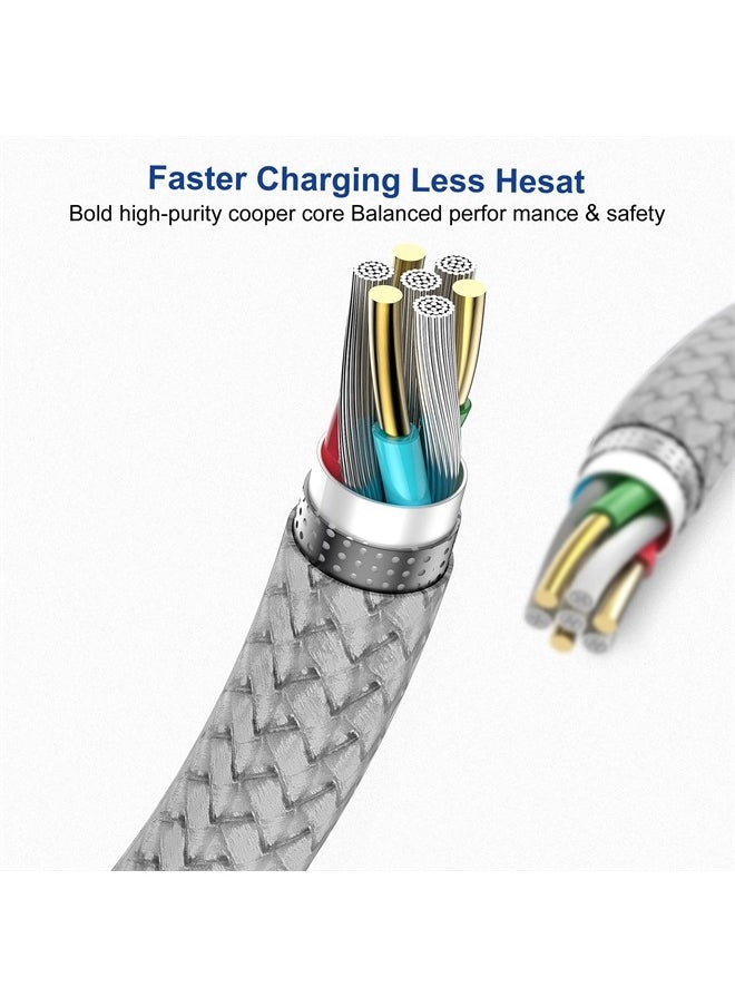 LUCKYASIN - 3 Pack 6 Foot USB C to USB A Charger,Type C 3A Fast Charging Cord, Nylon Braided Cable for Samsung Galaxy A10e A20 A51 A71,S22 S21 S20 S10 S9 Plus S10E, Note 20 10 9 8, Moto G7 G8,LG K51& More (Grey) - Image 1