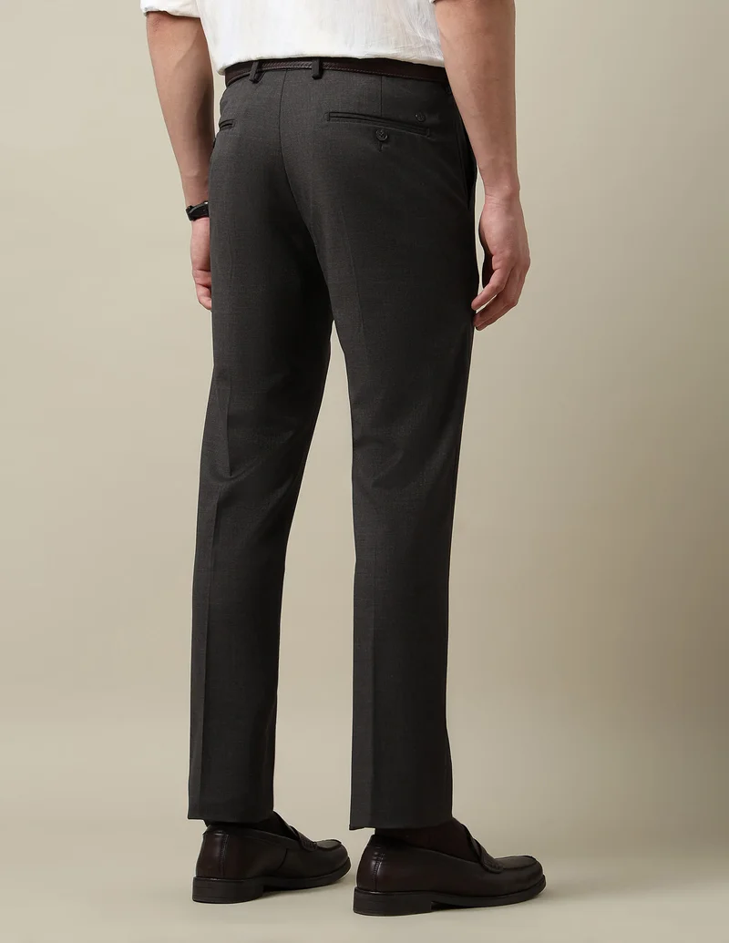 Arrow Brown Dobby Weave Regular Fit Trousers for Men | Best Price UAE