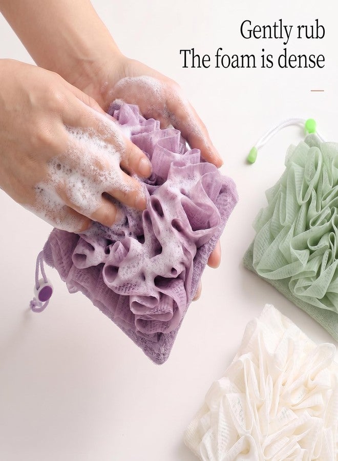 Tweruna 3 PCS Soap Bar Loofah, 2-in-1 Soap Loofah Pouch, Exfoliating & Reusable Washcloth Loofa for Body Wash (Beige, Green, Purple - Image 4