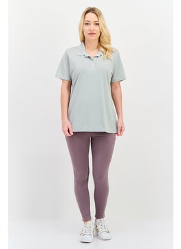 Greg Norman Women Sportswear Fit Short Sleeve Outdoor Polo Shirt, Slate Green  - Image 4