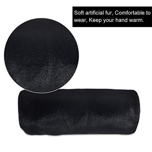 Wed2BB Faux Fur Hand Muffs Women Warm Faux Fur Muffs Black - Image 4