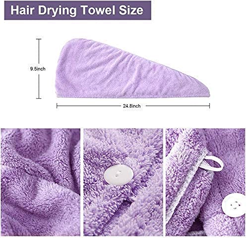 Shrux Microfiber Bath Towel for Quick Hair Drying- Super Absorbent Head Towels Wrap for Ladies Hair Turban- Womens and Girls Bathroom Hair Accessory-Microfiber Hair Towel-Set of 2 Hair Towel (1) - Image 3