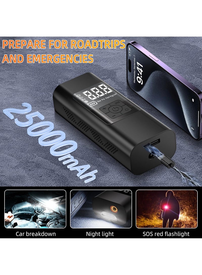 Tire Inflator Portable Air Compressor - Air Pump for Car Tires with Tire Pressure Gauge (150 PSI) - One Click Smart Pump Tire Inflator for Car, Motorcycle, Bicycle and More  T-409-B - Image 5