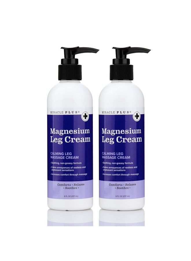 miracle plus Magnesium Calming Leg Cream Herbal Moisturizer Butter To Sooth Cramping In Legs + Calm Annoyances Of Unpleasant Restless Sensations Irritability Itching Crawling & Shaking 2Pack - Image 2