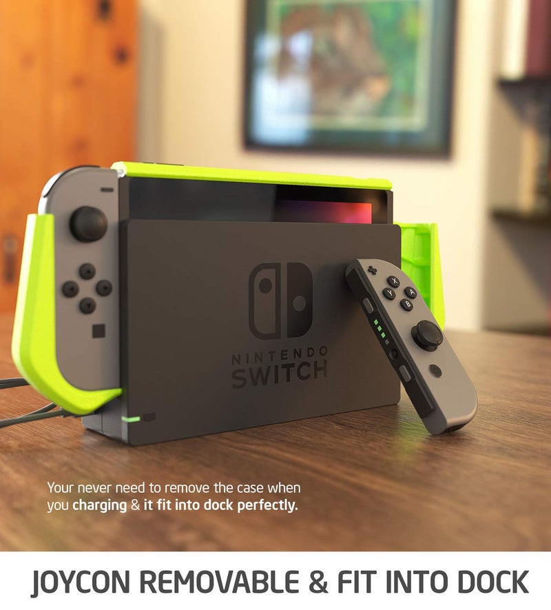 Mumba Blade Series Dockable Case for Nintendo Switch (2017 Release), Green, TPU Grip Protective Cover, Compatible with Switch and Joy-Con - Image 3