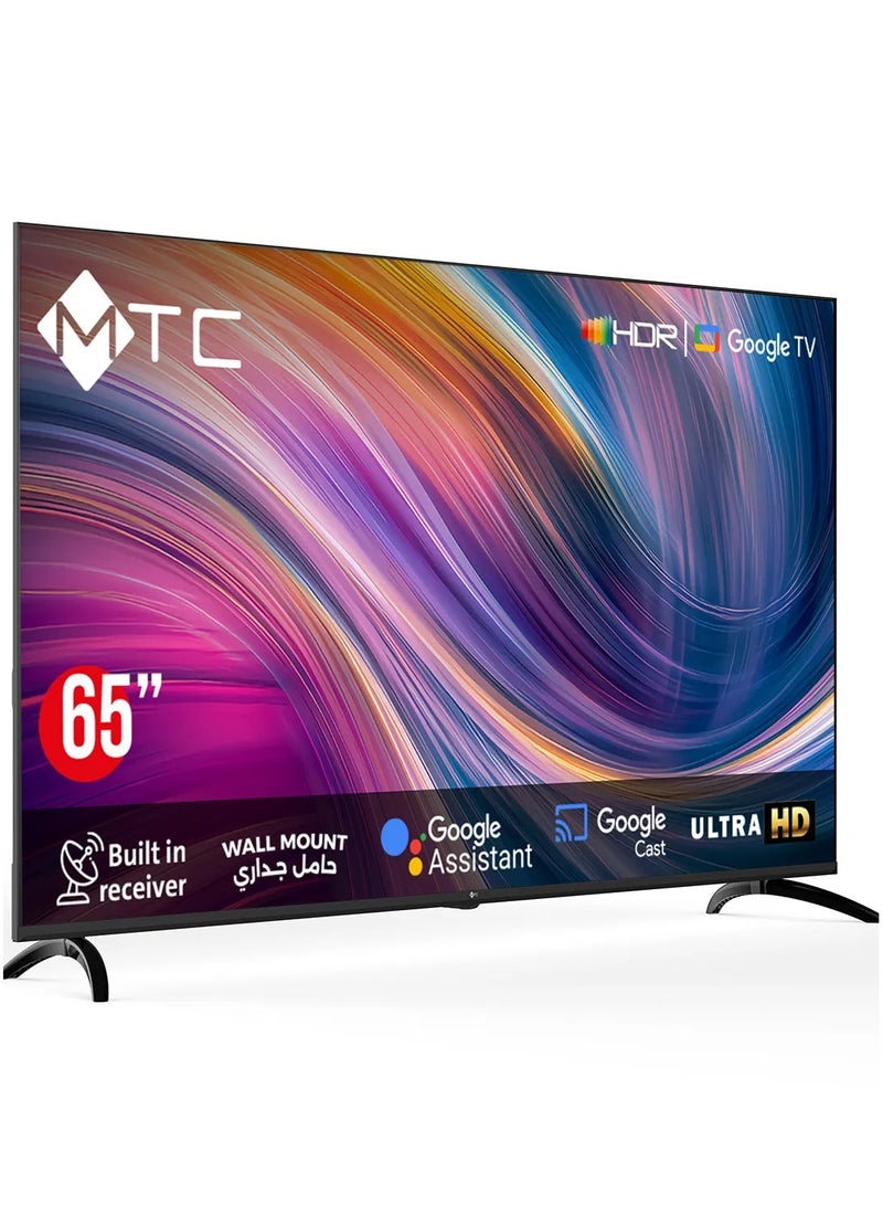 MTC 65-inch Smart TV UHD,  Google TV, Built-In Receiver, Google Assistant, Wall Mount   MT65UH450GO - Image 2