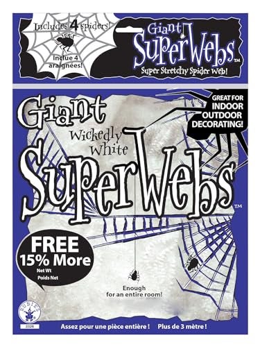Rubies Large White Spider Web with Spiders - Image 1