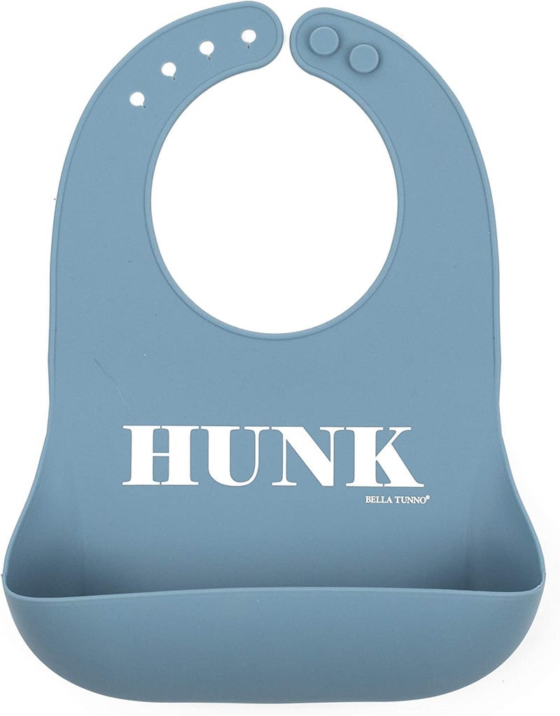 Bella Tunno Wonder Bib - Adjustable Silicone Baby Bibs for Boys, Durable and Waterproof BPA Free Silicone, Hunk - Image 1