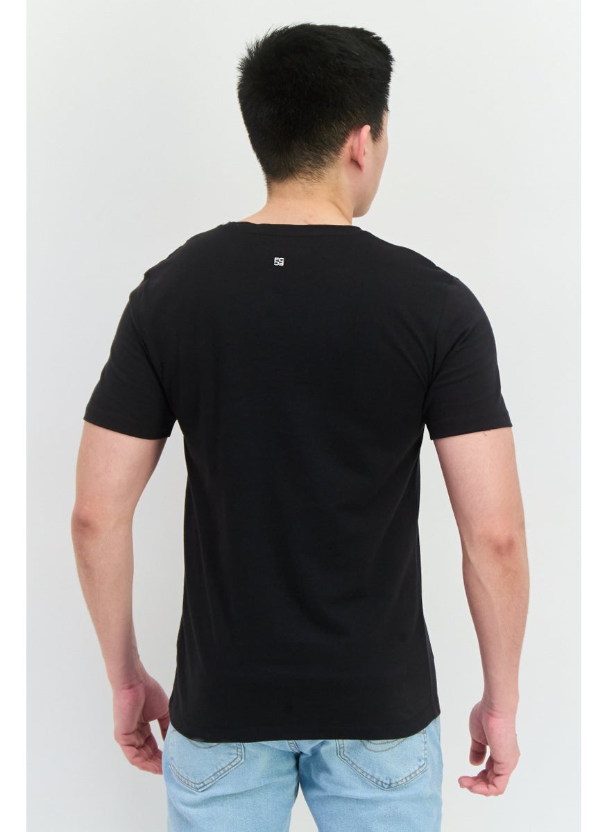 French Connection Men Crew Neck Short Sleeves Brand Logo T-Shirt, Black  - Image 3