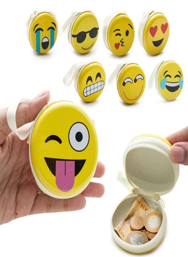 Trade Globe Smiley Printed Multipurpose Coin Tin Case - | Set of 12 | Earphone Pouch as Bulk Buy Birthday Party Return Gifts for Kids of All Age Group - Image 5