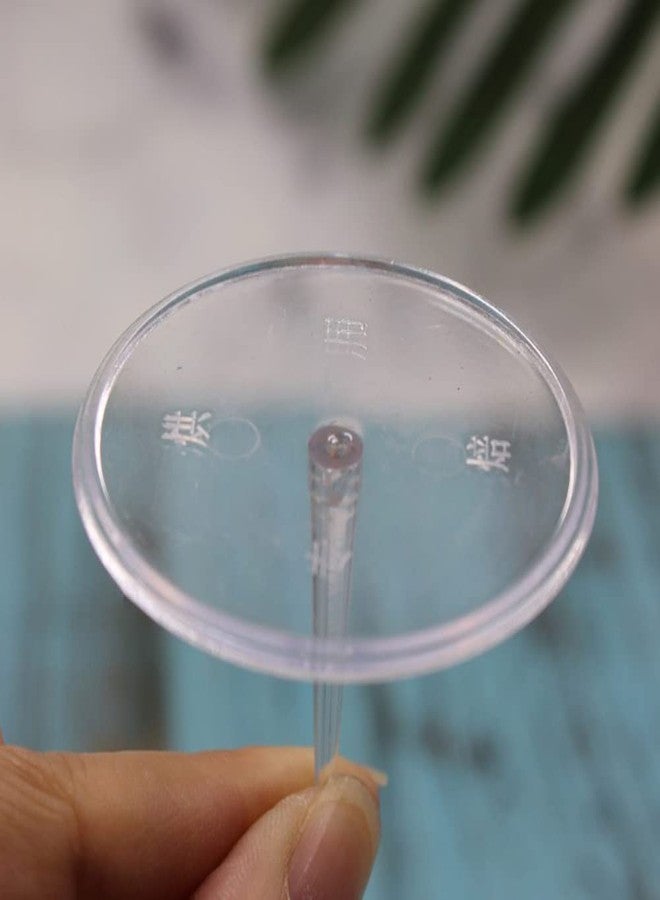 lasenersm 100 Pieces Cake Flower Nails Cupcake Stand Trays Plastic Cake Flower Lifters Plastic Flower Nail Plastic Cake Decorating Flower Lifter Stand Piping Flower Needle Nail(Round, Transparent) - Image 3