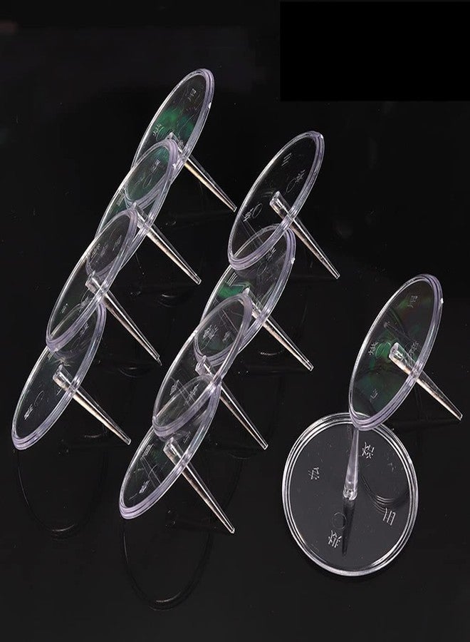 lasenersm 100 Pieces Cake Flower Nails Cupcake Stand Trays Plastic Cake Flower Lifters Plastic Flower Nail Plastic Cake Decorating Flower Lifter Stand Piping Flower Needle Nail(Round, Transparent) - Image 1