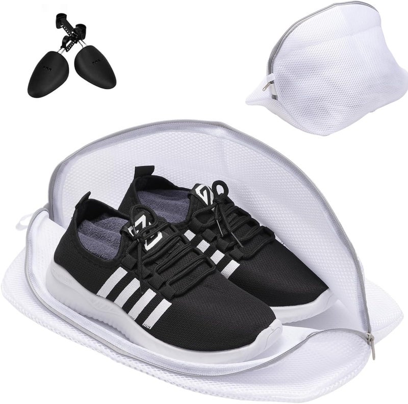 SKOFRI SKOFRI Shoe Washing Machine Bag Durable Mesh Shoes Laundry Bag Trainers Washing Machine Bag with Zip 25 45 CM Shoe Stretcher Shoes Wash Bags for Gym Shoes Sneakers Socks - Image 1