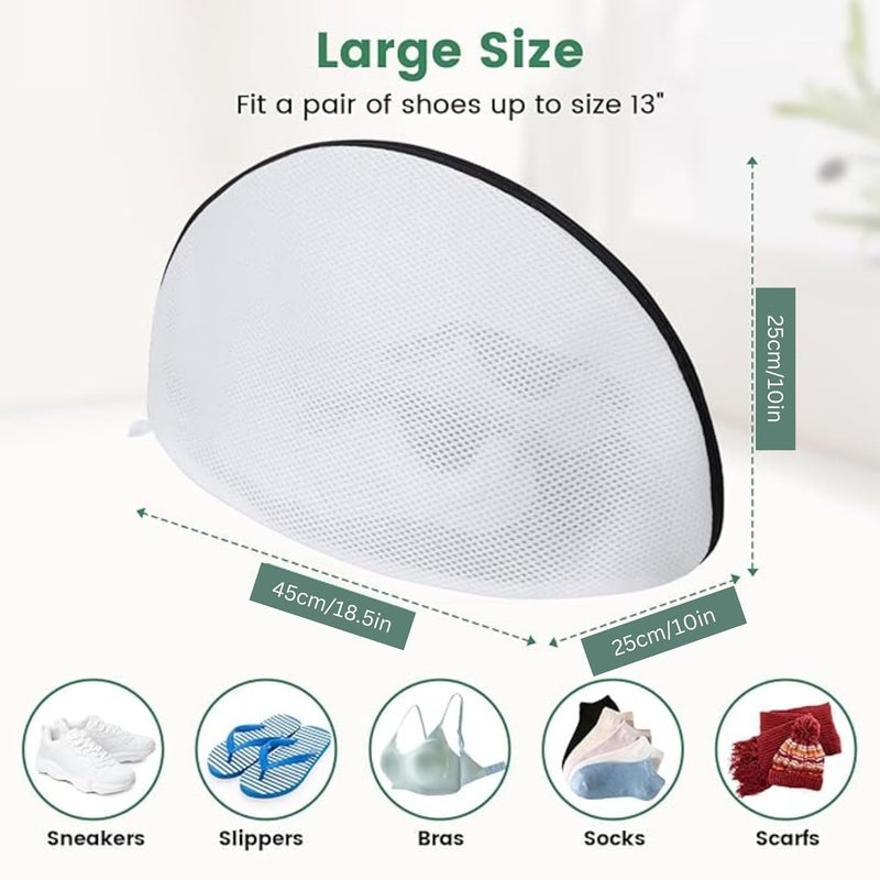 SKOFRI SKOFRI Shoe Washing Machine Bag Durable Mesh Shoes Laundry Bag Trainers Washing Machine Bag with Zip 25 45 CM Shoe Stretcher Shoes Wash Bags for Gym Shoes Sneakers Socks - Image 2