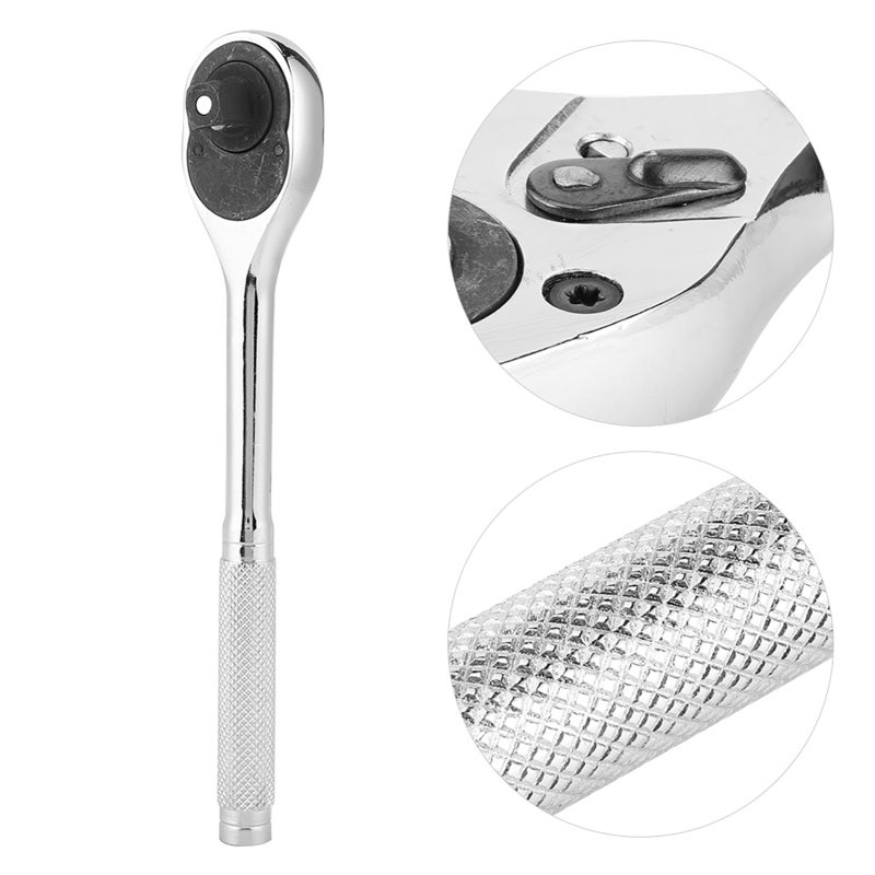 Ratchet Wrench: Cr-V Material 45-Tooth Design - Quick Release Anti-Rust Plating Ergonomic Knurled Handle Socket Wrench for Automotive Mechanics DIY Enthusiasts - Image 5