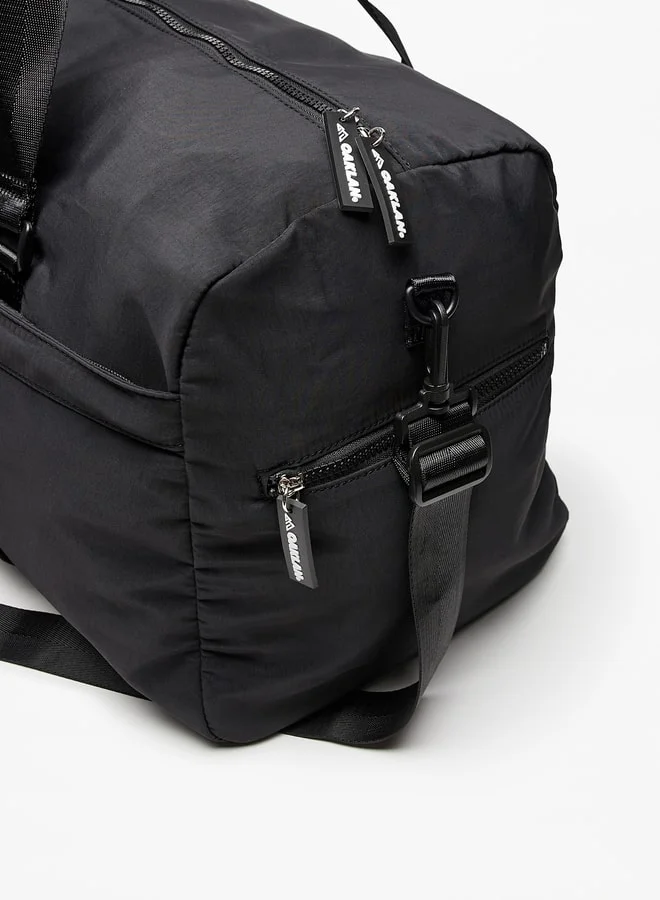 Oaklan by Shoexpress Logo Print Duffel Bag with Adjustable Strap and Zip Closure