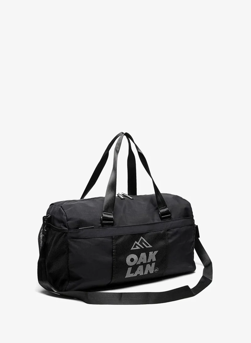 Oaklan By Shoexpress BLACK Logo Print School Duffel Bag With Adjustable Strap And Zip Closure for Men | Best Price UAE