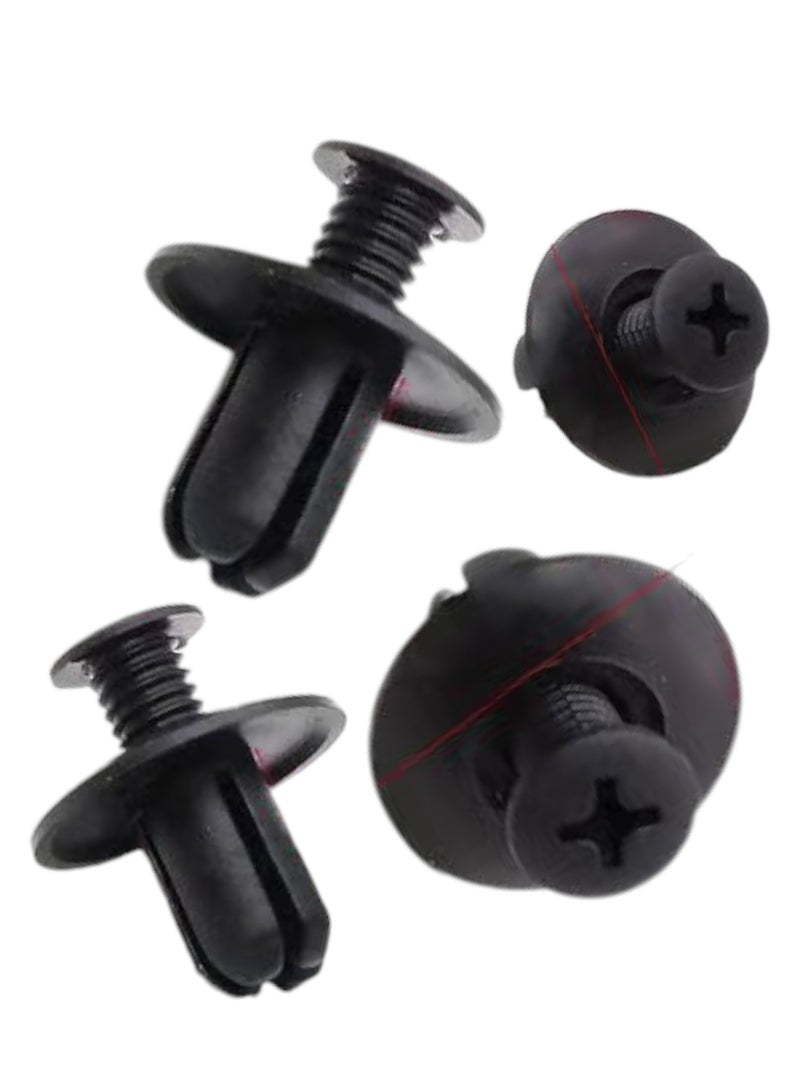 Generic A Bag Of 100 Pieces Of Black Color 8MM Plastic Rivet Clips Locking Screws Suitable For All Toyota Ford Kia And Nissan Cars Useful For Fastening And Securing Shocks Fastening The Outer Lining Of Car Tires Fixing The Heat Insulating Brush On The Car Hood Repairing The Car Body Fixing The Interior And Exterior Door Decorations And Fixing The Carpet Brush In The Car Trunk  - Image 2