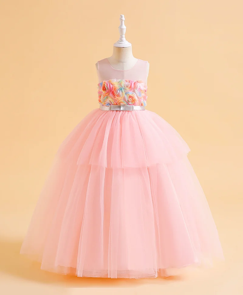 Mark & Mia Mark & Mia Bow and Rose Detailed Party Dress - Baby Pink