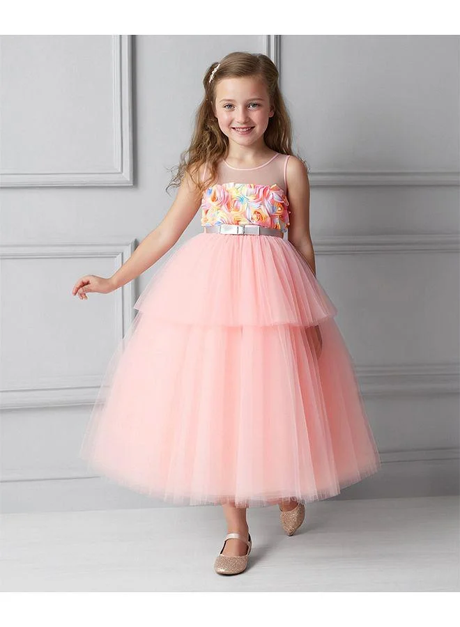 Mark & Mia Mark & Mia Bow and Rose Detailed Party Dress - Baby Pink