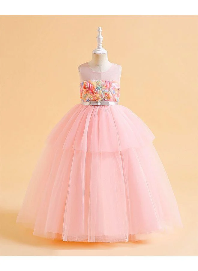 Mark & Mia Mark & Mia Bow and Rose Detailed Party Dress - Baby Pink