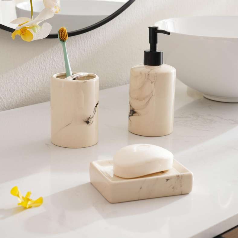 Pan Home Barney Bath Accessory Set - White