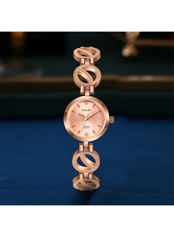 هالي هارلي السيدات الخفيفة الفاخرة سوار ووتش 5004-24mm - الذهب / الوردي - Image 3