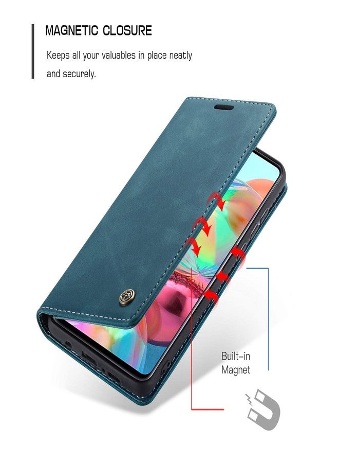 Kowauri جراب Kowauri لهاتف Galaxy A31، جراب محفظة جلدي بتصميم كلاسيكي مع فتحة للبطاقات وإغلاق مغناطيسي، جراب قابل للطي لهاتف Samsung Galaxy A31 (أزرق) - Image 2