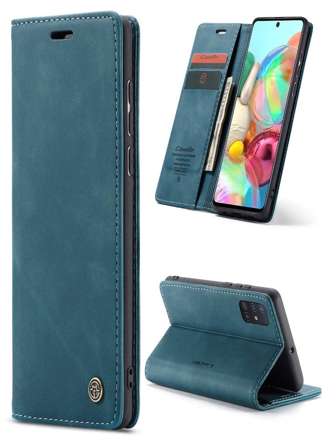 Kowauri جراب Kowauri لهاتف Galaxy A31، جراب محفظة جلدي بتصميم كلاسيكي مع فتحة للبطاقات وإغلاق مغناطيسي، جراب قابل للطي لهاتف Samsung Galaxy A31 (أزرق) - Image 1