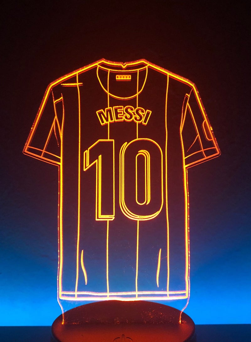 althiqahkey LED Table Light Football Player Figure Bedroom Decoration Acrylic Desk 3D Lamp Touch and Remote Mode Messi 10 - Image 1