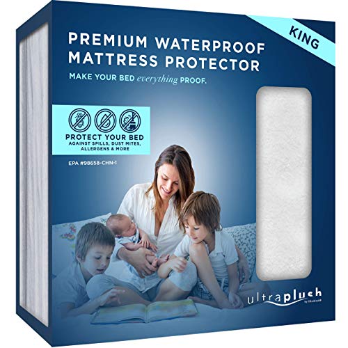 UltraBlock UltraPlush King Waterproof Mattress Protector - Bedwetting, Bed Cover - Image 1