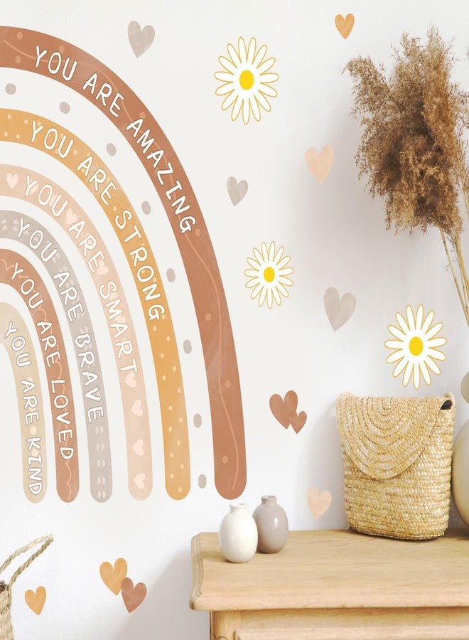 HATARU Watercolor Rainbow Wall Decals Boho Baby Room Wall Stickers Peel and Stick You are Motivational Wall Decal for Nursery Walls Decoration Rainbow Art Murals Vinyl Sticker for Kids Bedroom Classroom - Image 2