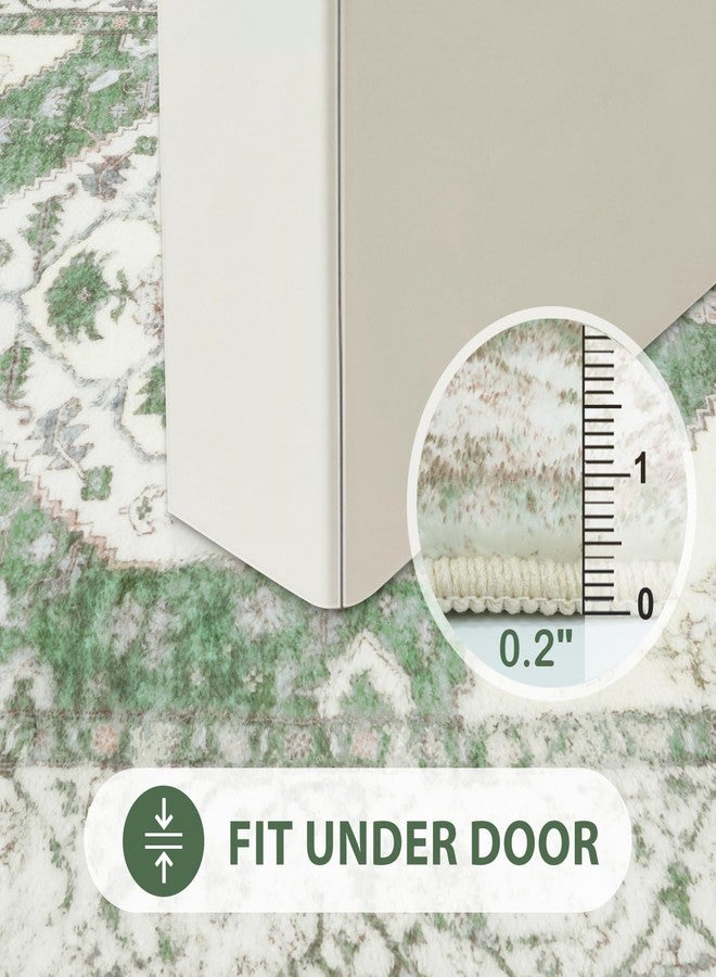 Uphome Green Bath Mat Oriental Boho Bathroom Rugs Farmhouse Soft Plush Washable Toilet Rug Non-Slip Vintage Distressed Bath Mats for Bathroom Tub Sink Toilet, 20x32 inch - Image 4
