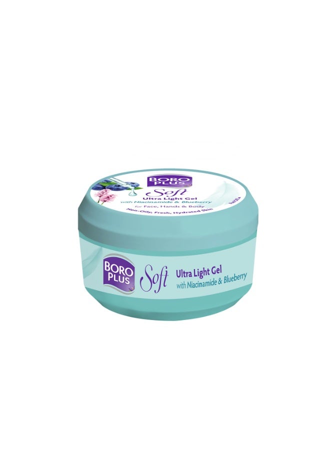 BoroPlus Soft Ultra-Light Gel with  Blueberry & Niacinamide, Oil-Free 3X Hydration, 200ml - Image 2