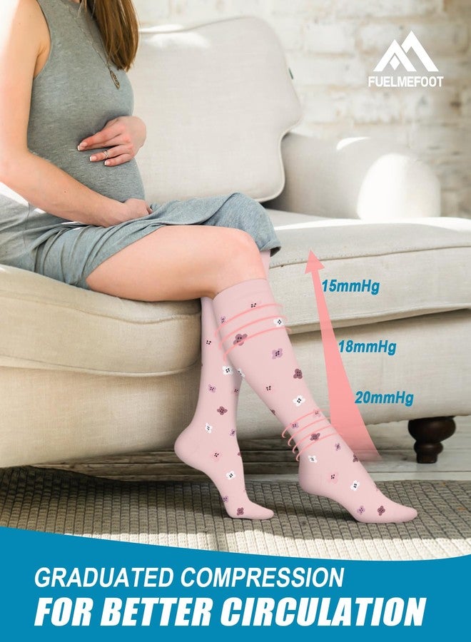 FuelMeFoot 6 Pairs Compression Socks for Women & Men 15-20mmHg Graduated Support Knee High Socks for Nurses, Travel, Athletic - Image 4