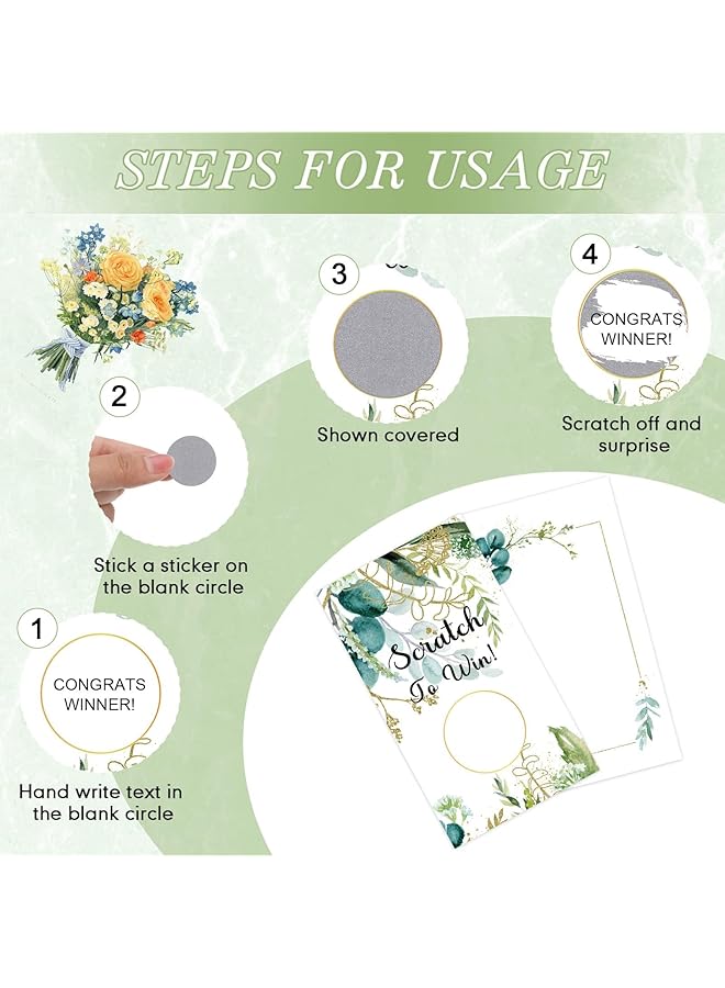 erorex 100 Pcs Scratch Off Stickers Cards Blank Gift Certificates For Business For Hair Beauty Makeup Salon Spa Restaurant Diy Coupon Cards For Holiday Birthday Wedding Baby Shower Favors Games - Image 2