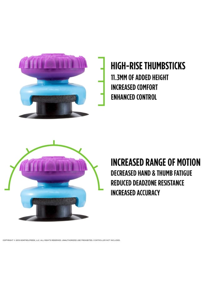 كنترول فريك KontrolFreek FPS Freek Battle Royale Performance Thumnbsticks for PlayStation 4 (PS4) and PlayStation 5 (PS5) | 2 High-Rise Convex | Purple - Image 3