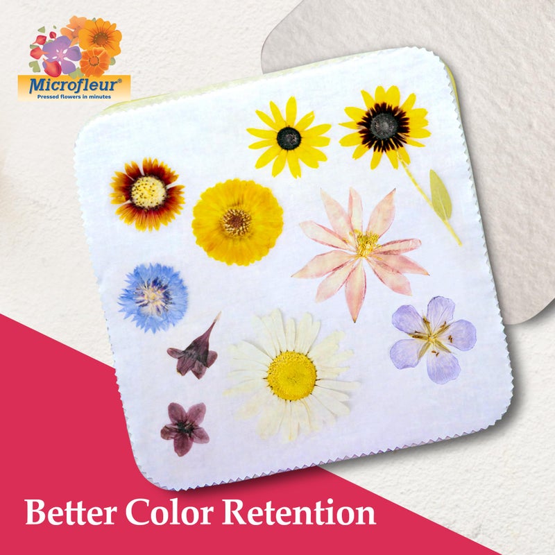 Microfleur - Regular Microwave Flower Press Refill Pack - Floral Art Crafting Accessory, Creative Pressing, DIY Handicrafts Creations for Plant Lovers, Replacement Washable Cotton Liners - 5" (13 cm) - Image 4