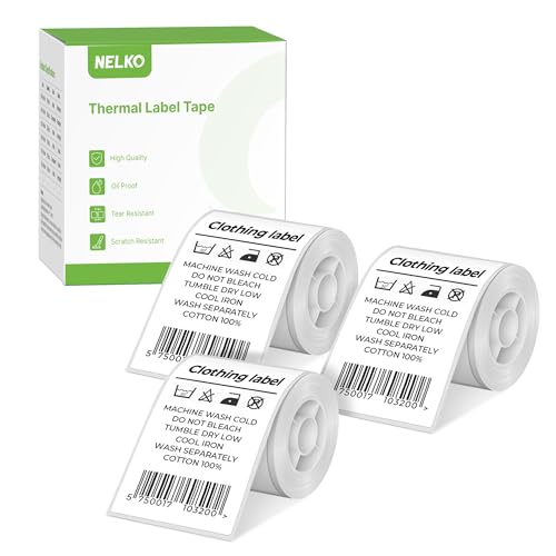 Nelko Thermal Labels for Nelko PM220 Label Maker, 2'' x 3.15'' (50x80mm) Thermal Sticker Label, Waterproof, Multi-Purpose Label Tape, 3 Roll of 100 Self-Adhesive Thermal Paper (White) - Image 1