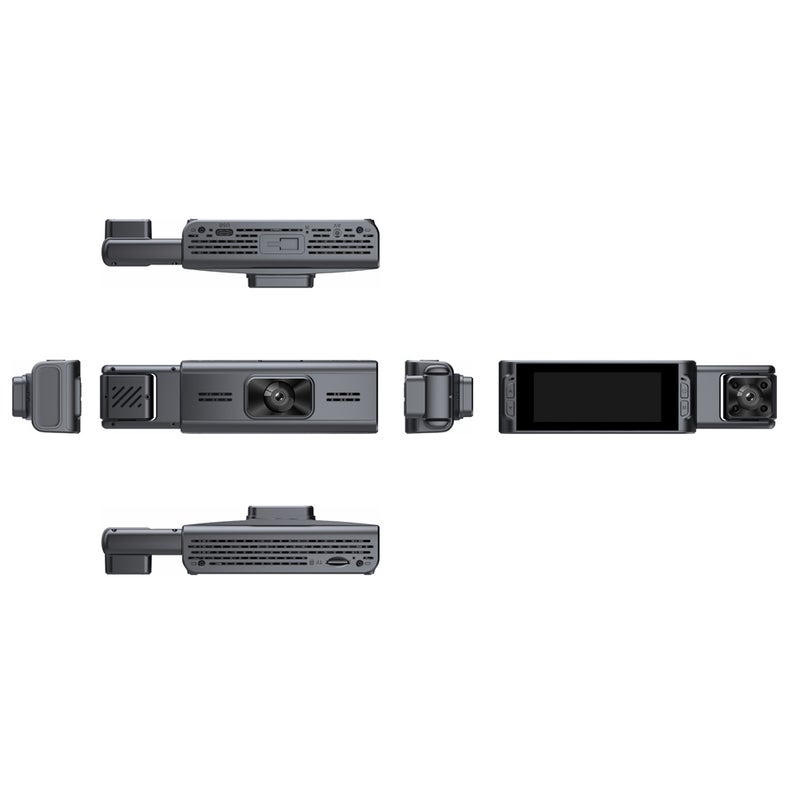 3 Cameras Dash Cam Parking Monitoring Clear Car Rearview Mirror Car Video Recording Camcorder Wide Angle Car Camera Recorder WIFI Interconnection Auto Safety Driving Recorder - Image 3
