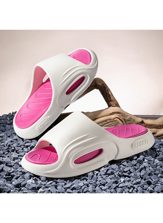Iqgd Women's Slippers Floor Indoor Outdoor Bathroom Home Sandals 20007 White Pink Size 38-39 - Image 1