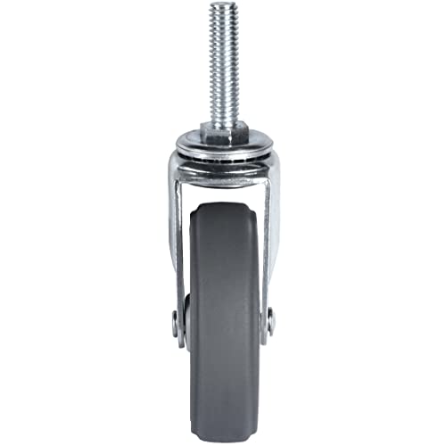 Finnhomy Caster Wheels 3 Inch Set of 4 Heavy Duty Threaded Stem Casters 3/8"-16 x 1-1/2" Swivel Rubber Industrial Castors Premium Wheels for Wire Shelving/Furniture/Carts Load Bearing 720 Lbs Gray - Image 3